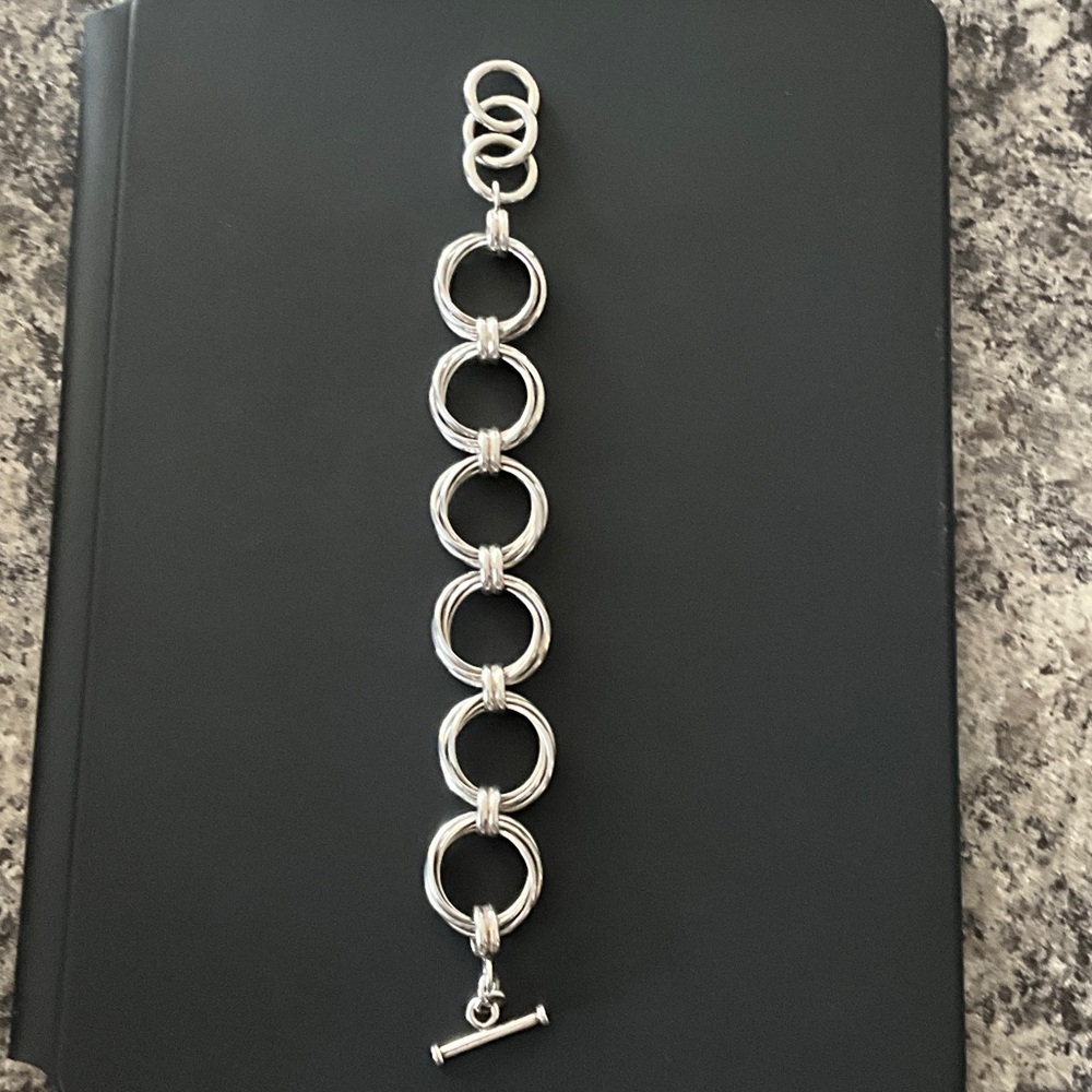 Silpada Silver Open Circle Link Bracelet - Chunky Statement